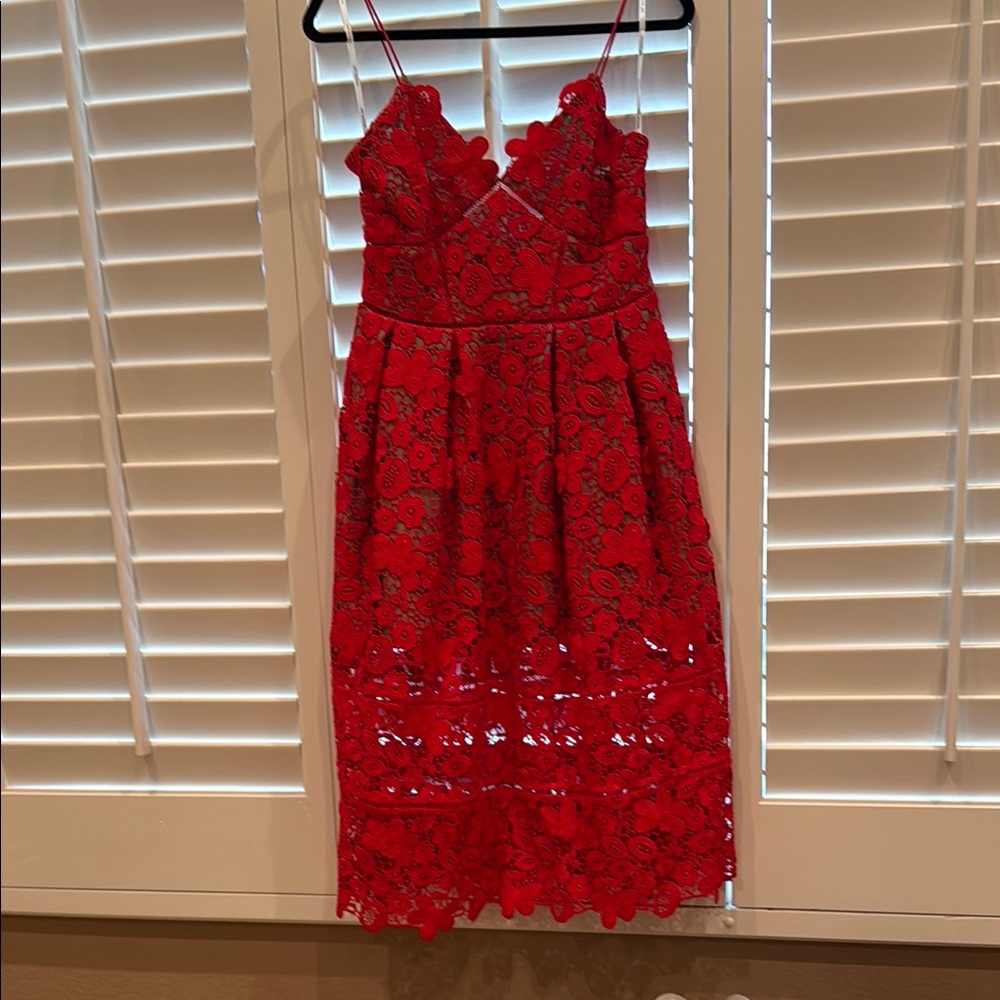 Elegant Red Lace Dress